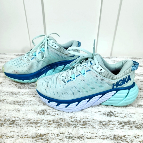 Hoka One One "Gaviota 3" Athletic Running Shoe Light Blue | Women's Size 7.5B - Picture 2 of 14